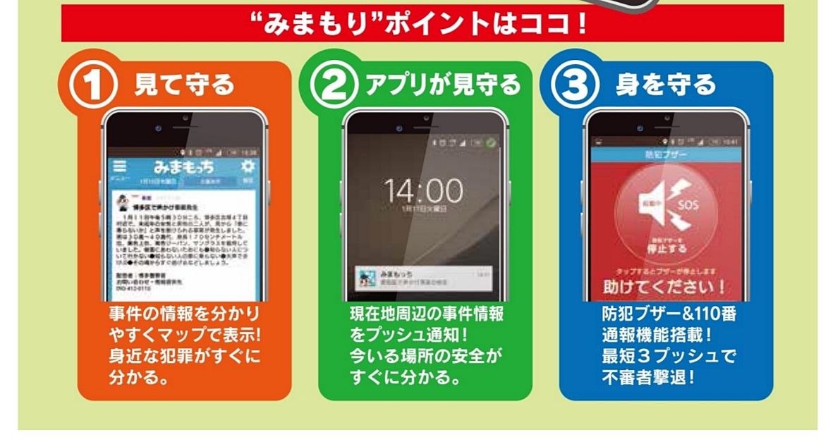 福岡県の防犯アプリのポイントは3つです